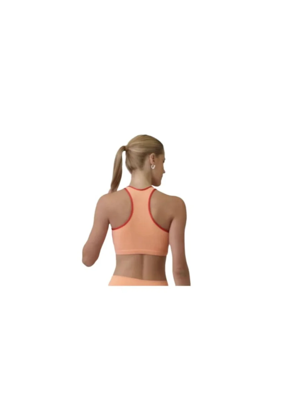 Cajubrasil Women's Size L Racerback Keyhole Sports Bra Peach Orange And Red New
